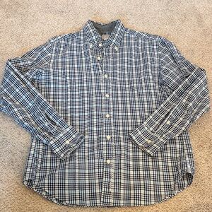 J. Crew Men's Blue Checkered Shirt Size Medium